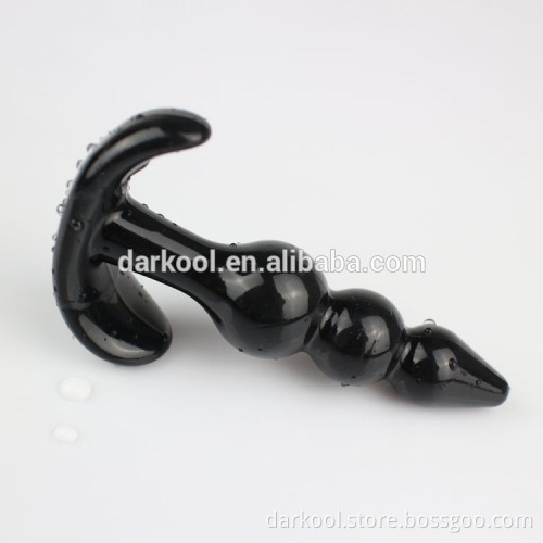 DN014/Wholesale Cheap TPE Women/Men Adult Sex Toy Anal Sex Butt Plug Black Beads
